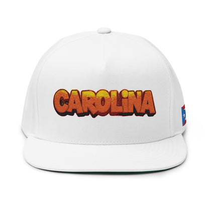 Retro Carolina Embroidered Flat Bill Cap - Stylish Headwear for Outdoor Adventures