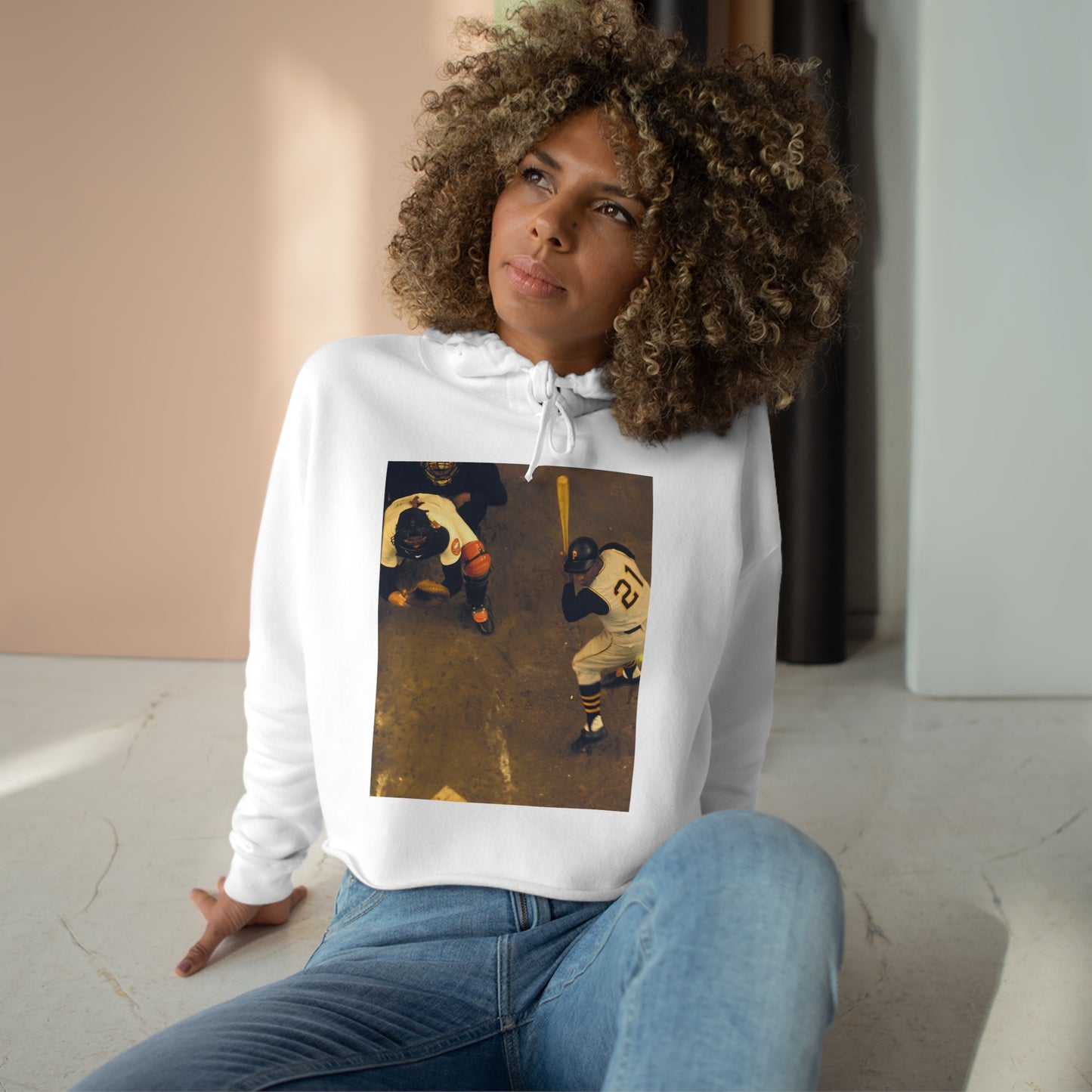 "Clemente ...at the plate" - Crop Hoodie