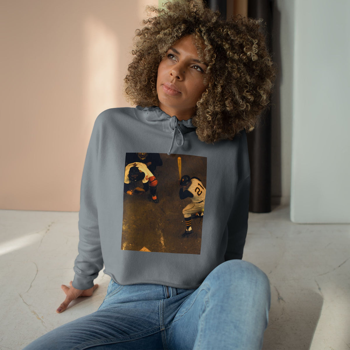 Clemente ...at the plate - Crop Hoodie