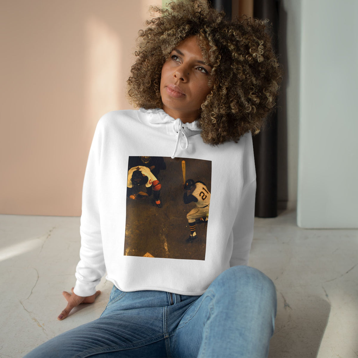 Clemente ...at the plate - Crop Hoodie