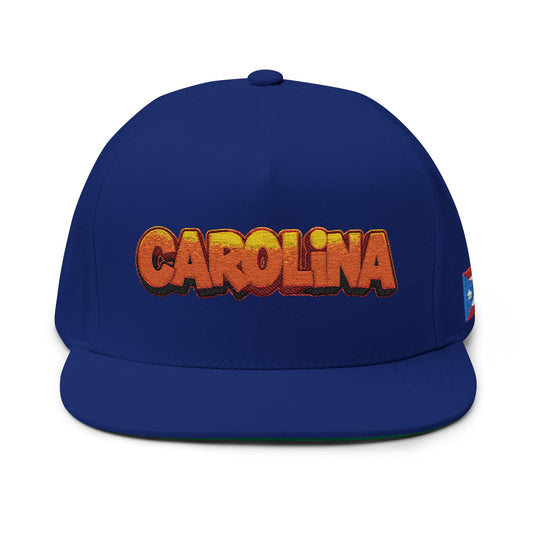 Retro Carolina Embroidered Flat Bill Cap - Stylish Headwear for Outdoor Adventures