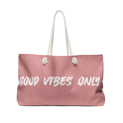 "Good Vibes Only" (Rosa) - Bolsa de fin de semana 