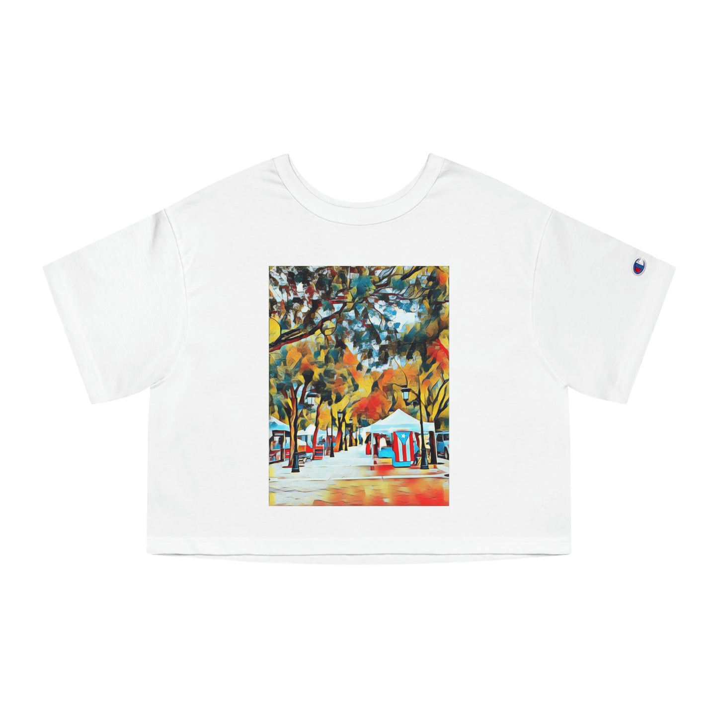 " Flags & Vendors" - Cropped T-Shirt